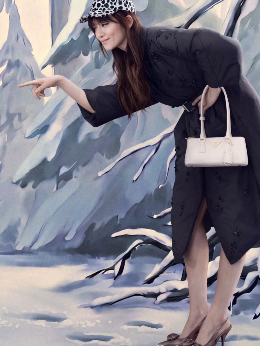 Prada, прада, праздничная коллекция, новогодняя коллекция, новинки, Майя Хоук, Сэди Синк, Чэнь Хаоюй, Келвин Харрисон-младший, Лютер Форд