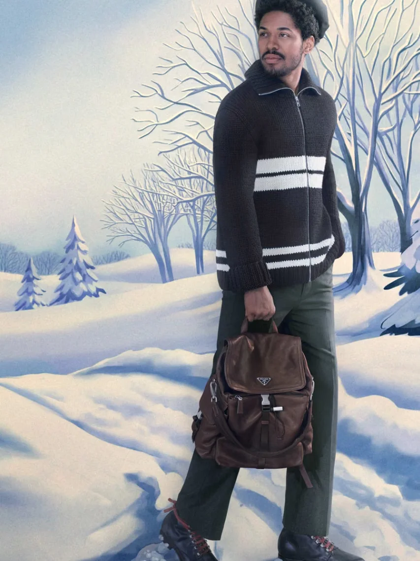 Prada, прада, праздничная коллекция, новогодняя коллекция, новинки, Майя Хоук, Сэди Синк, Чэнь Хаоюй, Келвин Харрисон-младший, Лютер Форд